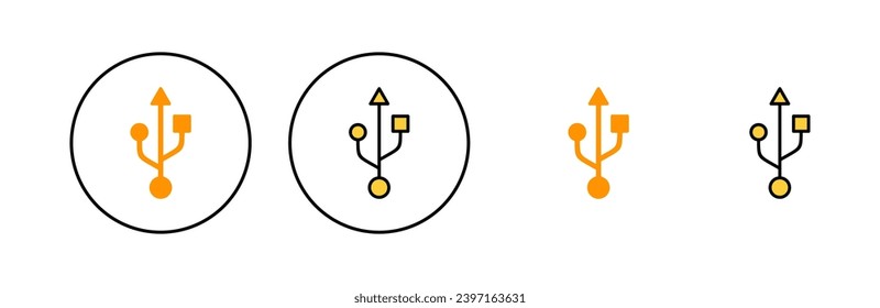 Usb icon set for web and mobile app. Flash disk sign and symbol. flash drive sign.