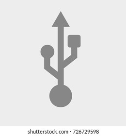 usb icon with shadow on a grey background