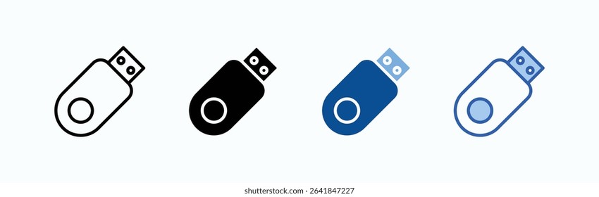 Usb icon sheet multiple style collection isolated vector