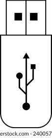 Usb-Symbol-Zeichen. Datenspeichergerät. Elektronische Zeichen und Symbole.