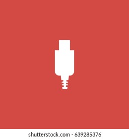 usb icon. sign design. red background