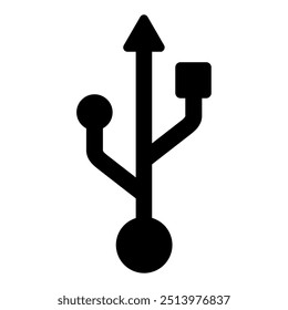 USB icon silhouette. Vector image