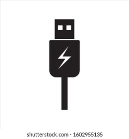 USB icon, Simple symbol on white background.