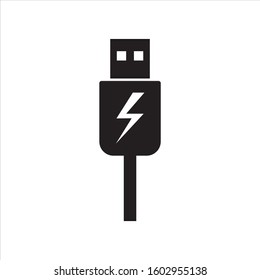 USB icon, Simple symbol on white background.