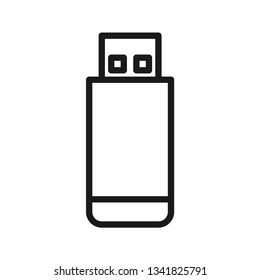USB icon. Stroke outline style. Vector. Isolate on white background.