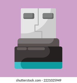 USB icon. subtable to place on computer, technology, etc.