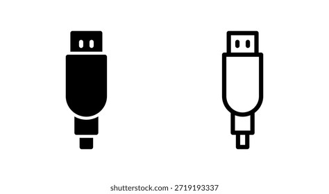 Símbolo de ícono USB para App y Sitios web. carga USB. Signo y símbolo del disco flash. signo de la unidad flash.