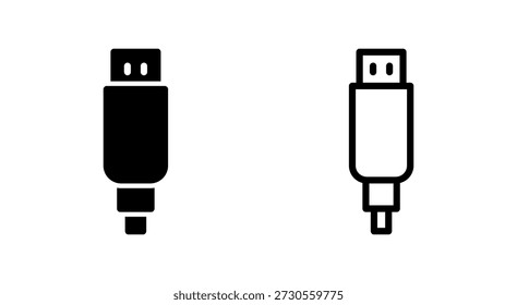Usb icon symbol for apps and websites. usb charging. Flash disk sign and symbol. flash drive sign.