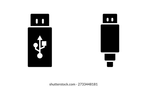 Símbolo de ícono USB para App y Sitios web. carga USB. Signo y símbolo del disco flash. Signo de la unidad flash.