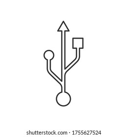 USB icon symbol.  Connector memory logo sign. Vector illustration image. Isolated on white background.