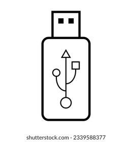 Tecnología de icono USB, signo de dispositivo de conexión, símbolo electrónico portátil, medio de ilustración vectorial.