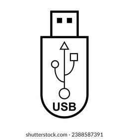 USB-Icon-Technologie, Gerätezeichen verbinden, tragbares elektronisches Symbol, Vektorgrafik-Medien .