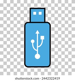 Tecnología del icono del USB, signo del dispositivo de conexión, símbolo electrónico portátil, medios de ilustración vectorial .