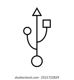 Tecnologia de ícones USB, sinal de dispositivo de conexão, símbolo eletrônico portátil, mídia de ilustração vetorial .