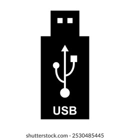 Tecnologia de ícones USB, sinal de dispositivo de conexão, símbolo eletrônico portátil, mídia de ilustração vetorial .