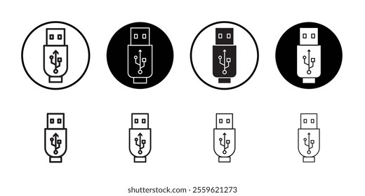 USB icon Thin line flat illustration