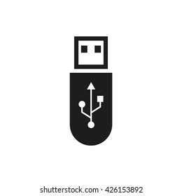 The usb icon. Transfer and connection, data symbol. UI. Web. Logo. Sign. Flat design. App. Stock vector