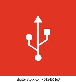 The usb icon. Transfer and connection, data, usb symbol. UI. Web. Logo. Sign. Flat design. App. Stock vector