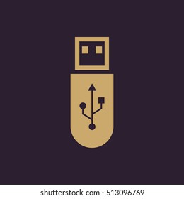 The usb icon. Transfer and connection, data, usb symbol. UI. Web. Logo. Sign. Flat design. App. Stock vector