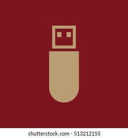 The usb icon. Transfer and connection, data, usb symbol. UI. Web. Logo. Sign. Flat design. App. Stock vector