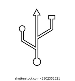 Icono USB en diseño plano de moda.