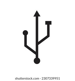 USB icon in trendy flat design.