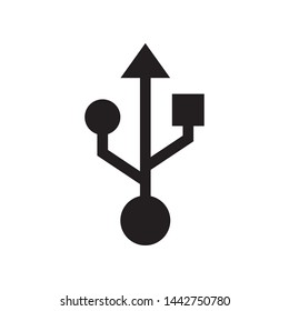 Usb icon in trendy flat style design. Vector graphic illustration. Suitable for website design, logo, app, and ui. EPS 10.