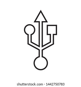 Usb icon in trendy flat style design. Vector graphic illustration. Suitable for website design, logo, app, and ui. EPS 10.