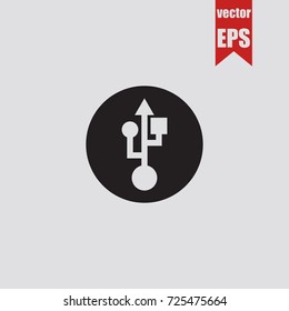 USB icon in trendy isolated on grey background.Vector illustration.