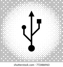 Usb Icon, Universal Serial Bus Design Vector Art Illustration
