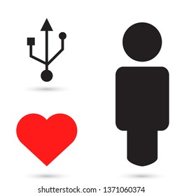 usb icon - vector