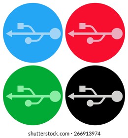 usb icon - vector