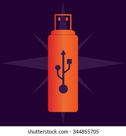 usb icon - vector
