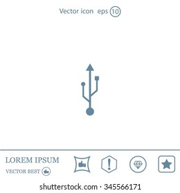usb icon - vector