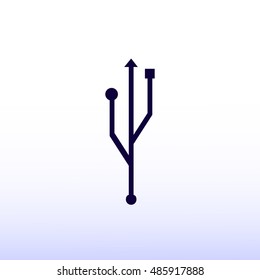USB icon, vector best flat icon, EPS