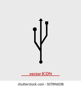 USB icon, vector best flat icon, EPS