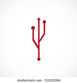 USB icon, vector best flat icon, EPS