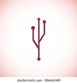 USB icon, vector best flat icon, EPS