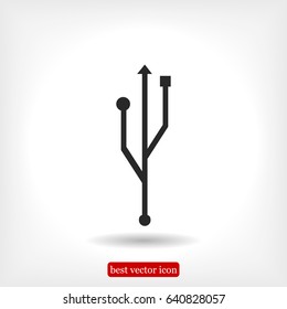 USB icon, vector best flat icon, EPS