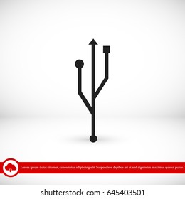 USB icon, vector best flat icon, EPS
