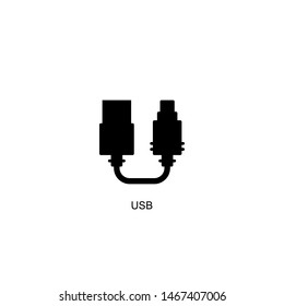 usb icon vector black design