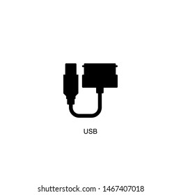 usb icon vector black design