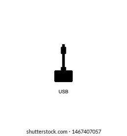 usb icon vector black design