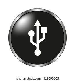 usb icon - vector button