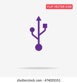Usb icon. Vector concept illustration for design.