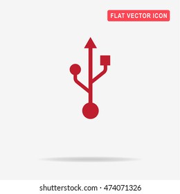 Usb icon. Vector concept illustration for design.