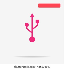 Usb icon. Vector concept illustration for design.