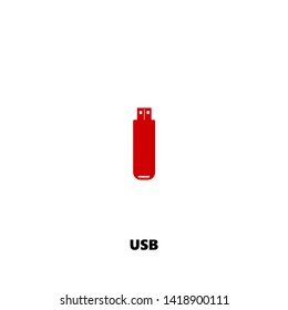 usb icon. usb vector design. sign design. red color
