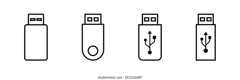 Usb icon vector. Flash disk icon vector