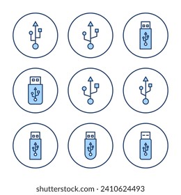 Usb icon vector. Flash disk sign and symbol. flash drive sign.